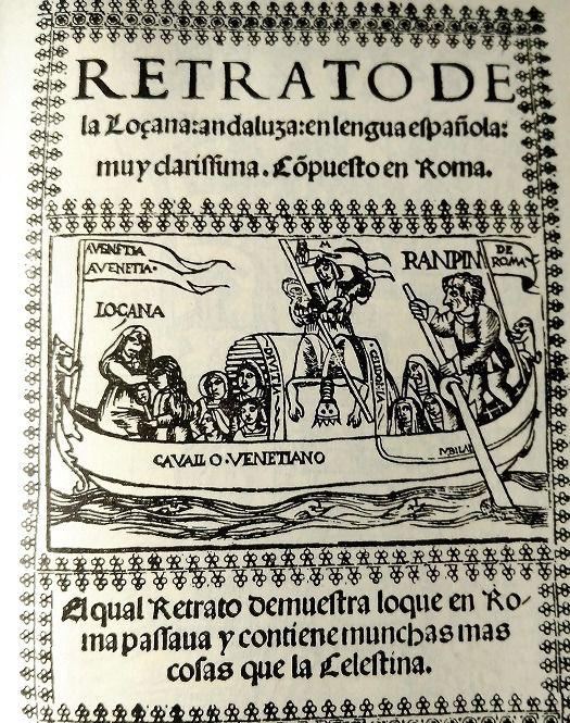 Grabados de ediciones antiguas de LA LOZANA ANDALUZA de Francisco Delicado, natural de la Peña de Martos (Jaén).