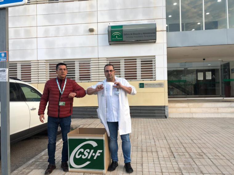 CSIF de Almería dona junto a Imprenta Gutenberg 500 pantallas de protección facial a la Dirección de Enfermería de Torrecárdenas
 