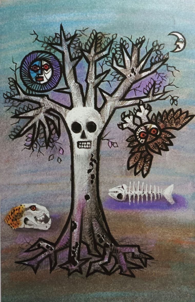 Ilustración de Celestino Piatti para el libro de Miguel Delibes: El mundo en la agonía (1975).