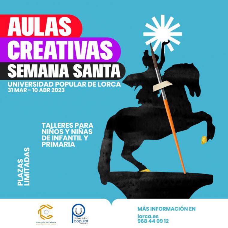 La Universidad Popular de Lorca oferta un total de 72 plazas para una nueva edición de las ‘Aulas Creativas de Semana Santa’ que se celebran hasta el 10 de abril