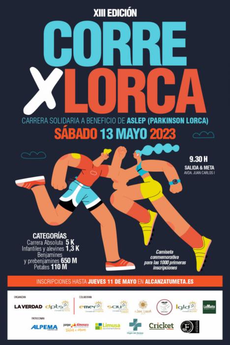 Lorca acogerá el 13 de mayo la XIII edición de la carrera solidaria ‘CorrexLorca’, este año a beneficio de ASLEP