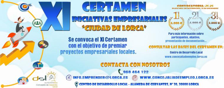 Abierto el plazo para participar en el XI Certamen de Iniciativas Empresariales “Ciudad de Lorca” convocado por el Ayuntamiento de Lorca