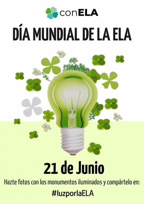El Ayuntamiento se suma a la conmemoración del Día Mundial de la ELA iluminando de verde la fachada del consistorio