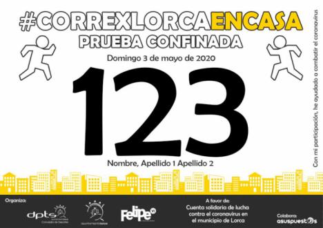 El próximo domingo 3 de mayo se celebrará el reto #CorreXLorcaEnCasa a beneficio de la Cuenta Solidaria para la lucha contra el coronavirus