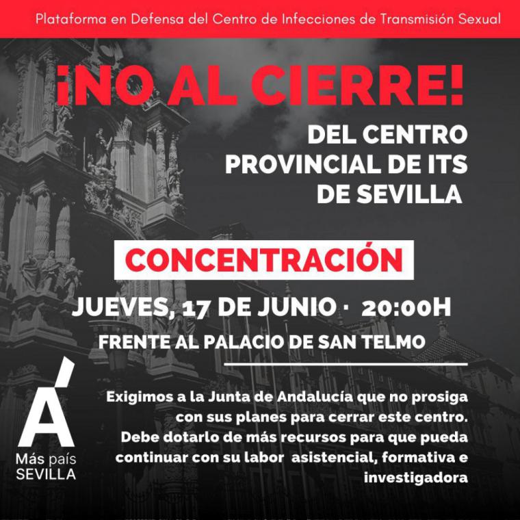 Jornada de protesta hoy jueves ante San Telmo en contra del cierre del Centro de Infecciones de Transmisión Sexual