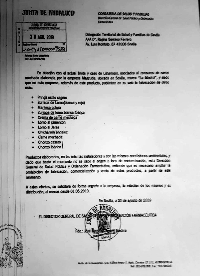 
El portavoz del Gobierno andaluz, Elías Bendodo, le carga el muerto al Ayuntamiento de Sevilla, pero lo cierto es que la Junta conocía la existencia de los chorizos de Magrudis desde al menos el 20 de agosto
