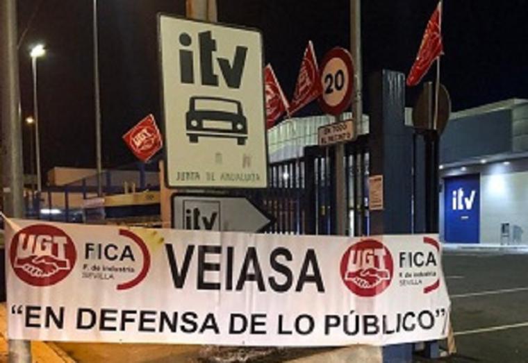 UGT-FICA denuncia que tras el éxito de la huelga en las ITV Andaluzas la respuesta de la Direccion de VEIASA sea “esquirolismo patronal”