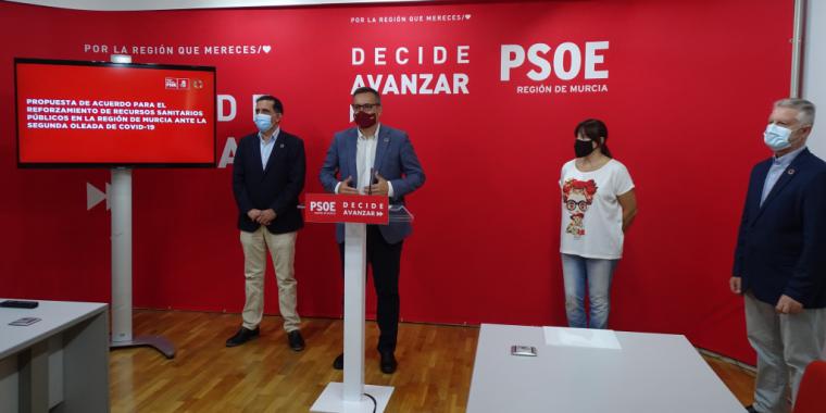 El PSOE pone a disposición del Gobierno regional su grupo de profesionales de Sanidad para consensuar un acuerdo para reforzar el sistema sanitario de la Región de Murcia
