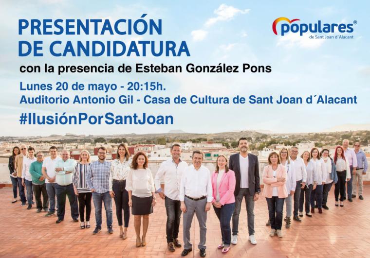 El Partido Popular de San Joan presenta a sus candidatos