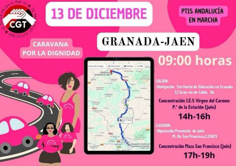 Comienza en Granada la CARAVANA ROSA PTIS de CGT