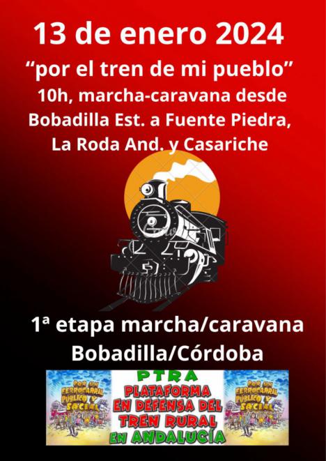 El 13 de enero comienza en Bobadilla Estación la marcha-caravana “por el tren de mi pueblo”