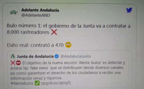 La Junta de Andalucía se inventa un canal de verificación de noticias falsas que no desmentirá los datos falsos que publique el gobierno andaluz 