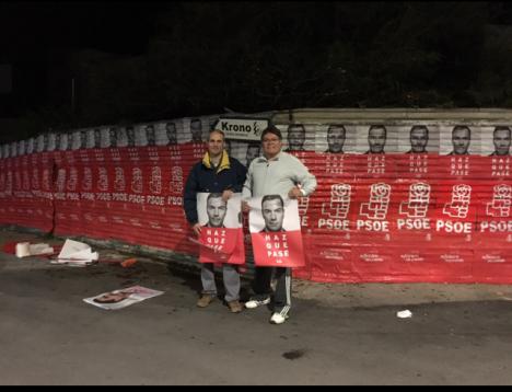 El PSOE, el único partido que sale a la calle en la tradicional pegada de carteles en Albox