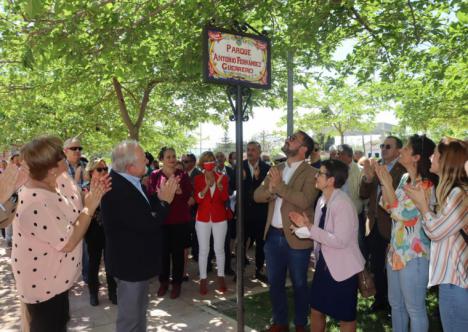 Inaugurado el ‘Parque Antonio Fernández Guerrero’ que lleva el nombre del fallecido ex Secretario general de UGT Lorca en reconocimiento a su labor