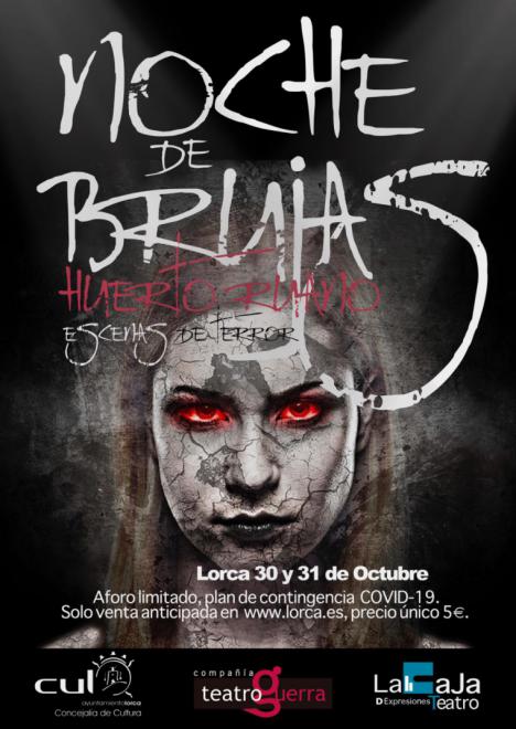 El Ayuntamiento de Lorca organiza para la ‘Noche de Brujas’ un espectáculo teatral de terror en el Huerto Ruano y una sesión de autocine en el Huerto de la Rueda
