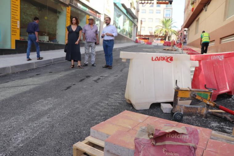 El Alcalde de Lorca supervisa el avance de las obras de renovación urbana de las calles Infante 'Juan Manuel','Talleres', 'Chapistería', 'Palomas' y Rambla de Las Señoritas