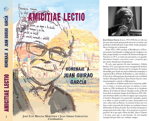 El Centro Cultural 'José María Campoy' acogerá, mañana martes, la presentación del libro homenaje a Juan Guirao, titulado ‘Amicitiae Lectio’