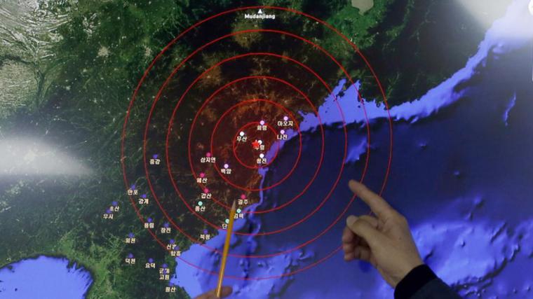 Terremoto en Corea del Norte provocado por un ensayo nuclear.