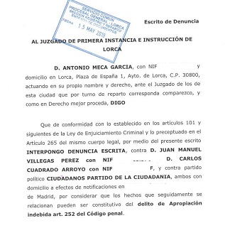 José Manuel Villegas el número dos de Ciudadanos denunciado por Delito de Apropiación Indebida