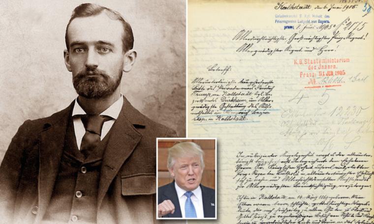 Sale a la luz una carta del abuelo de Trump, en la que rogaba que no le deportaran