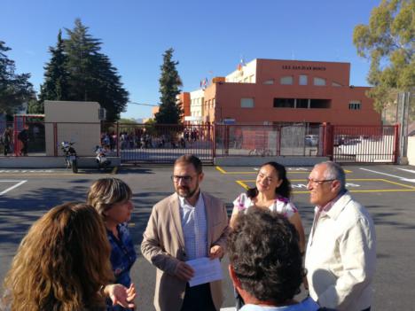 El alcalde de Lorca supervisa el estado de las obras de ampliación del aparcamiento del IES San Juan Bosco