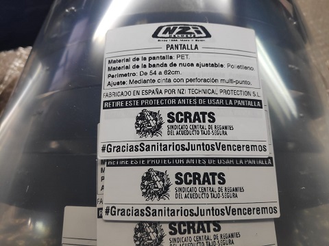 El SCRATS dona las primeras 7.500 pantallas protectoras a los hospitales del Levante para luchar contra la coronavirus