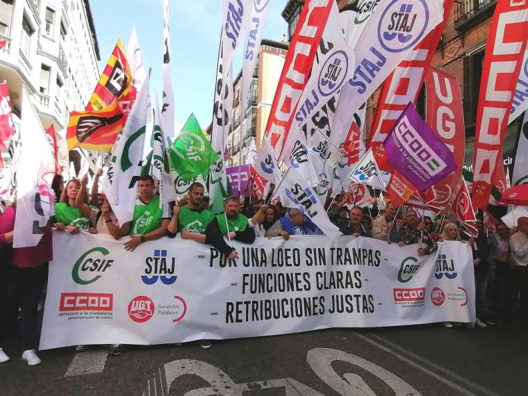 Primer día de huelga indefinida de los funcionarios de Justicia que se preparan para una gran manifestación en Madrid el próximo jueves
