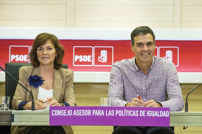  Pedro Sánchez por boca de Carmen Calvo no apoya a Susana Díaz como candidata en Andalucía