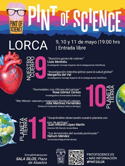 Los científicos Margarita del Vals, Lluis Montoliu y los investigadores Rosa Gómez y Nahum Méndez participarán en la séptima edición del festival ‘Pint of Sciencie 2022’ en Lorca