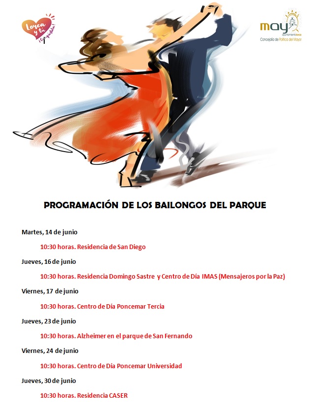 La Concejalía de Política del Mayor organiza la actividad ‘Los Bailongos del Parque’ para seguir potenciando el ocio y el envejecimiento activo en Lorca