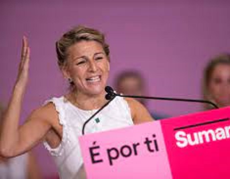 La gallega Yolanda Díaz golpea y reta a Feijóo a ir al debate a explicar 'su relación con el narcotráfico'