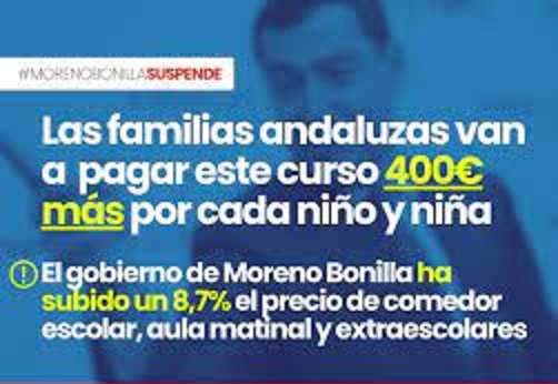 El PSOE-A alerta de que Moreno es el que menos gasta por alumno pero impone el curso más caro del país para las familias andaluzas