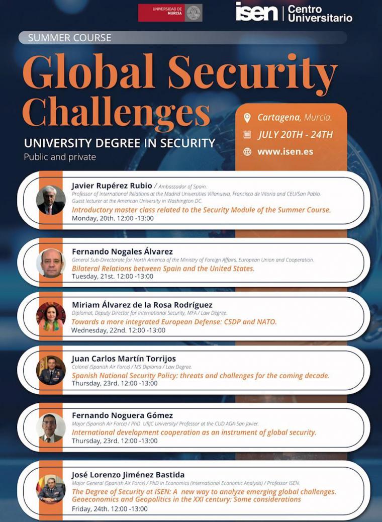 ISEN organiza el ciclo de conferencias “Desafíos de la seguridad global” impartido por expertos en la materia, en geopolítica y defensa