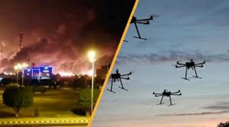 Las cámaras, ubicadas en la refinería saudí captaron las explosiones e incendios que generaron los misiles y los drones