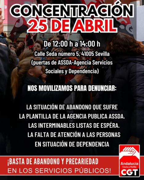 HUELGA en el servicio de valoración de la dependencia en Sevilla el 25 de abril.