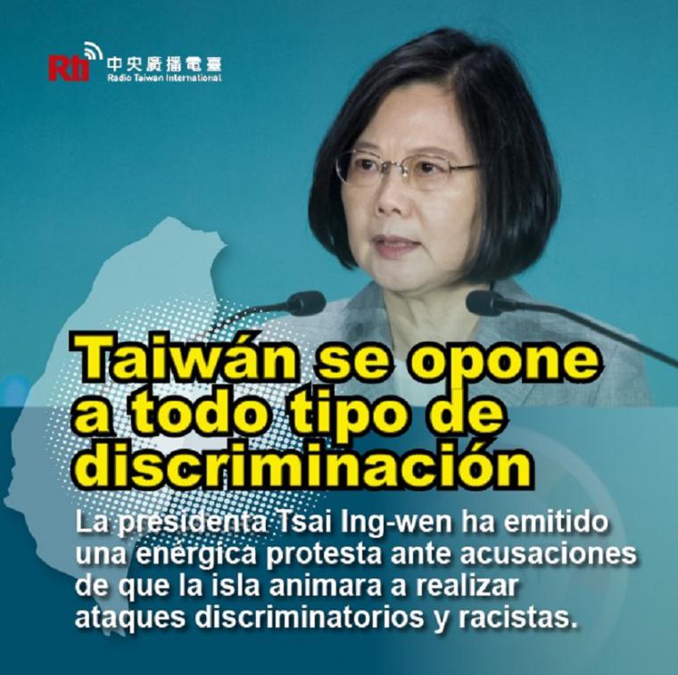 La Presidenta de Taiwán, Tsai Ing-wen emite una protesta contra acusaciones del director de la OMS