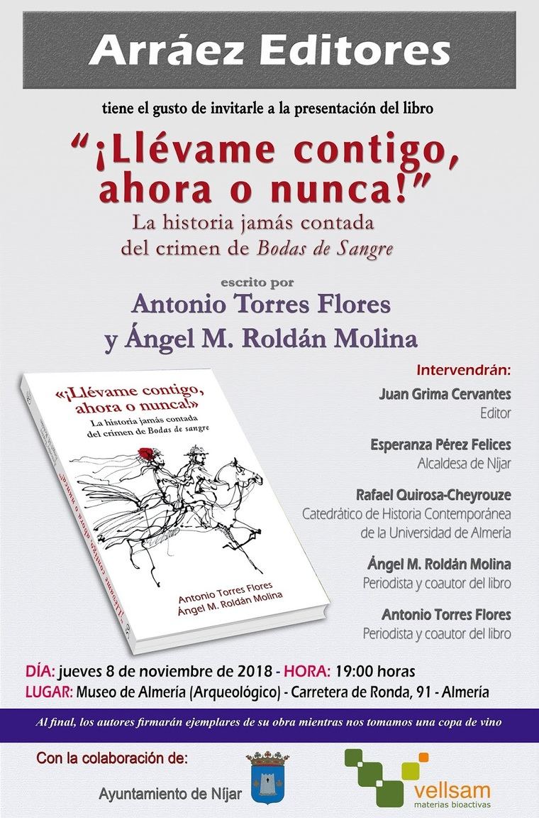 “¡Llévame contigo, ahora o nunca!” , una obra literaria de los periodistas Ángel M. Roldán Molina y Antonio Torres Flores