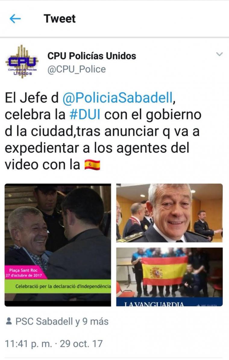 El Ayuntamiento de Sabadell , expedienta a ocho agentes por demostrar su españolidad