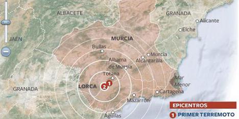 Dos terremotos se deja sentir en Lorca, Totana y Mazarrón
