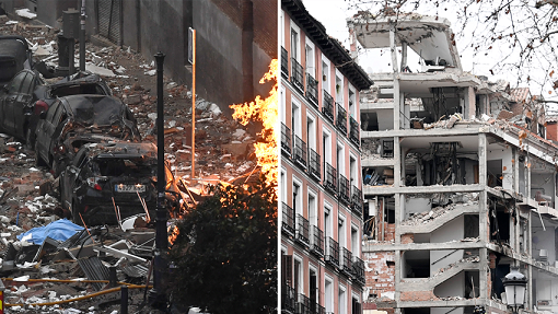 Cuatro los muertos por la explosión de gas en un edificio parroquial en el centro de Madrid