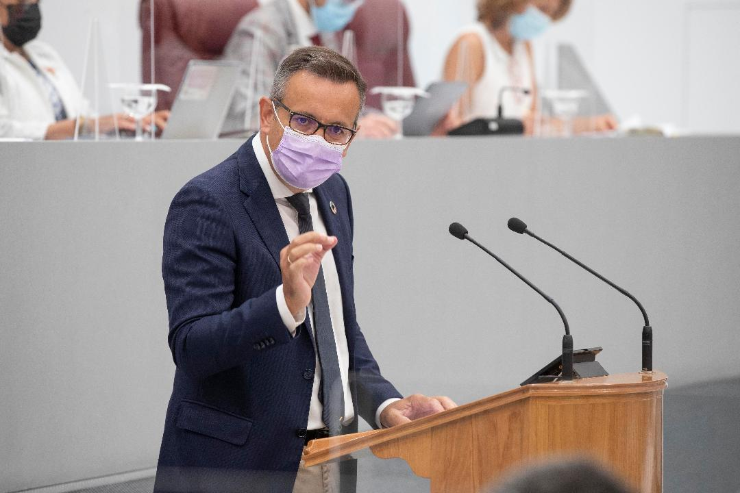 Diego Conesa: “Ante la mayor catástrofe ambiental, económica y social que ha sufrido la Región, López Miras sigue escondido sin dar la cara en la Asamblea”