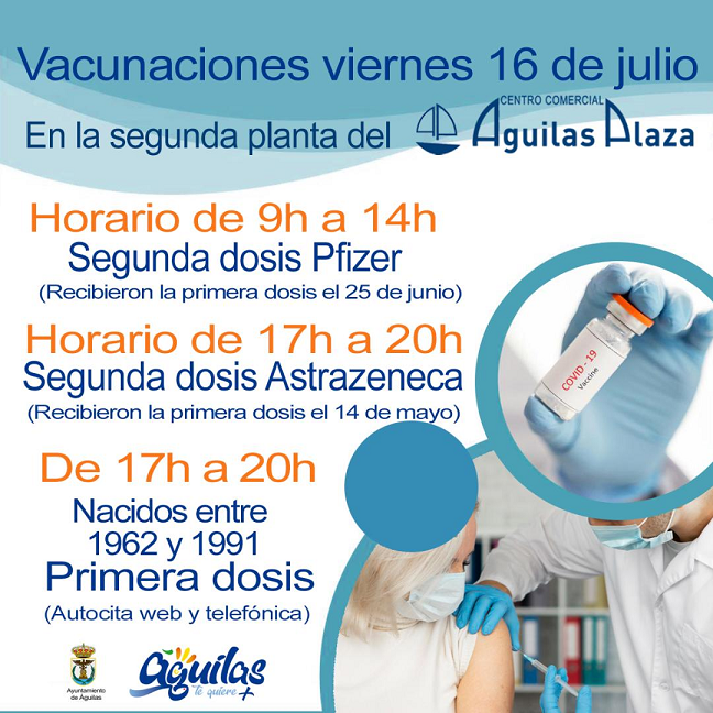 Hoy viernes se adelanta la vacunación de segundas dosis prevista para el 6 de Agosto