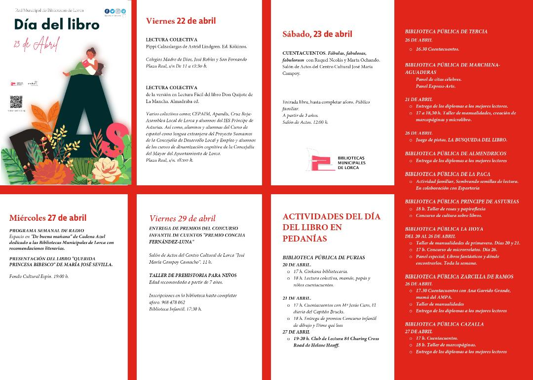 La Red Municipal de Bibliotecas de Lorca programa una treintena de actividades, que se desarrollarán hasta el próximo 27 de Abril, para conmemorar el Día del Libro