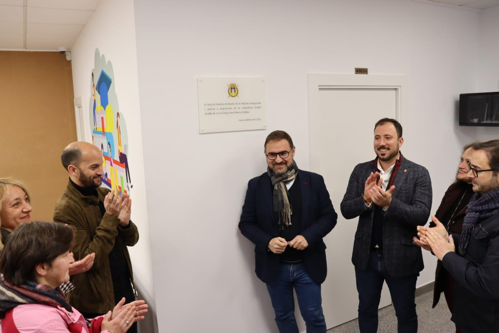 El Alcalde de Lorca inaugura la nueva sala de estudio 24 horas en el barrio de La Viña con capacidad para 28 estudiantes y acceso mediante tarjeta