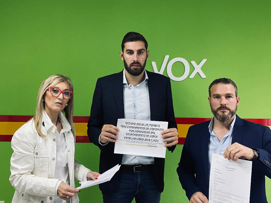 VOX Lorca “encuentra indicios” de fraccionamientos de contratos por valor de 1.334.914€ entre 2018 y 2022