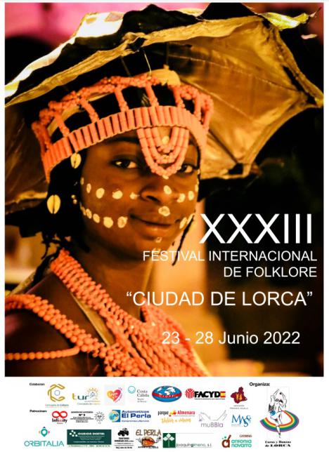 El XXXIII Festival Internacional de Folklore ‘Ciudad de Lorca’ se celebrará del 23 al 28 de Junio, recuperando la presencialidad, y con la participación de cinco grupos